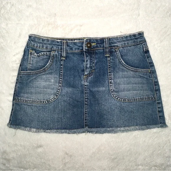 Mudd Skirts Vintage Y2k 0s Mudd Low Rise Denim Mini Skirt